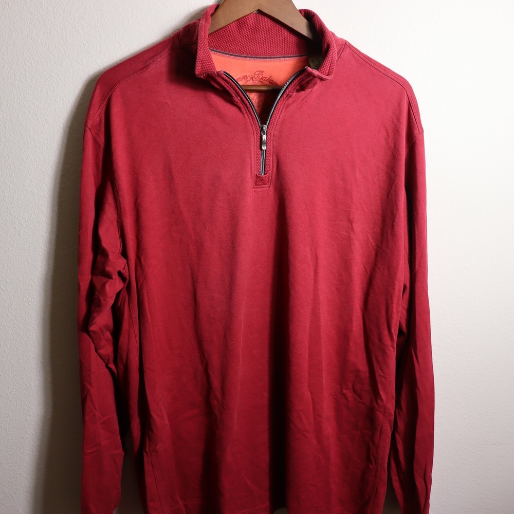 Tommy Bahama Quarter Zip Pullover Red